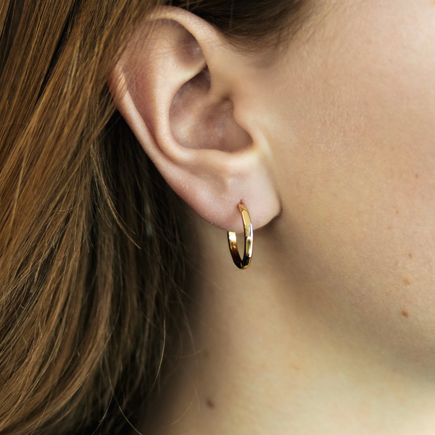 14K Gold Plated Sterling Silver Hoop Earrings – 16mm