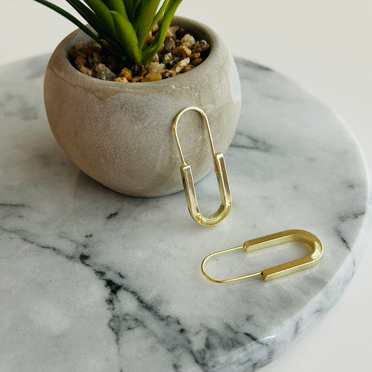 14K Gold-Plated Paperclip Earrings – Minimalist and Modern