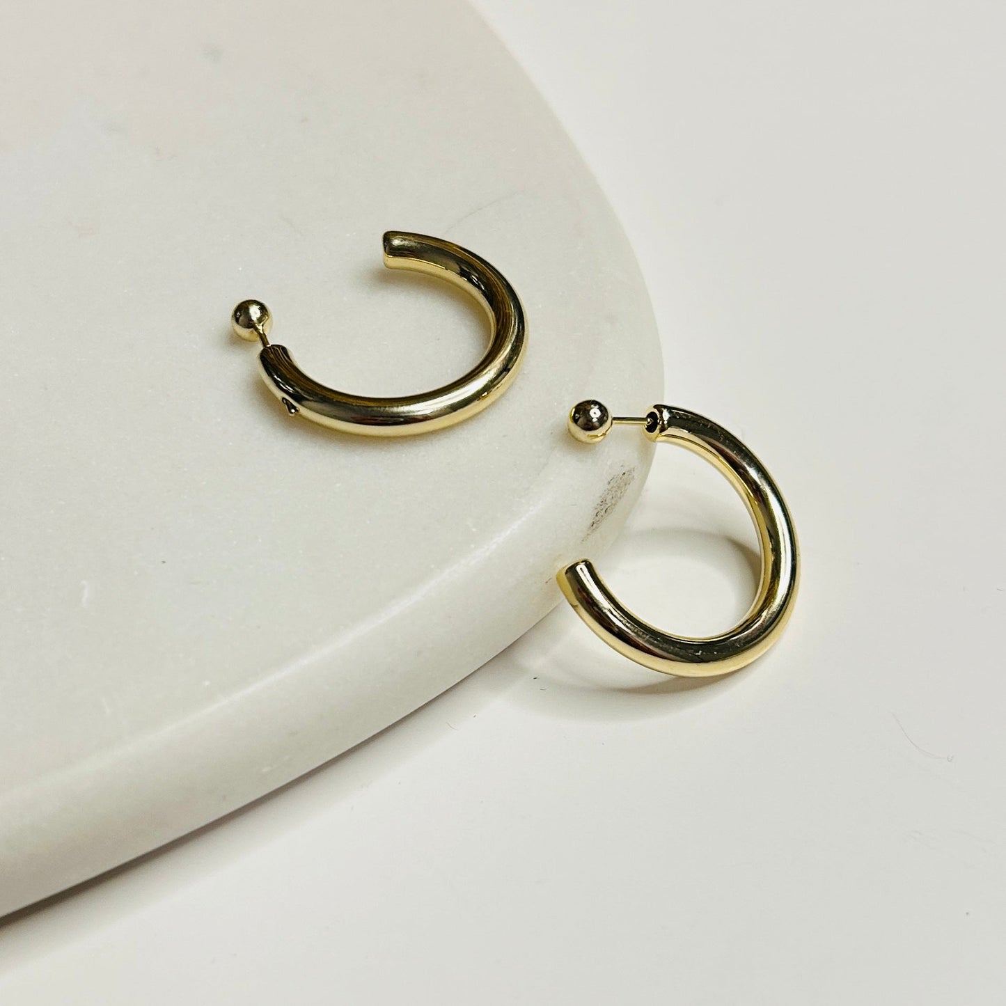 Sleek Sterling Silver Hoop Earrings | Modern Minimalist Design