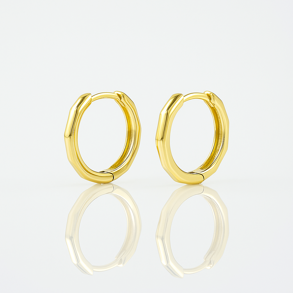 14K Gold Plated Sterling Silver Hoop Earrings – 16mm