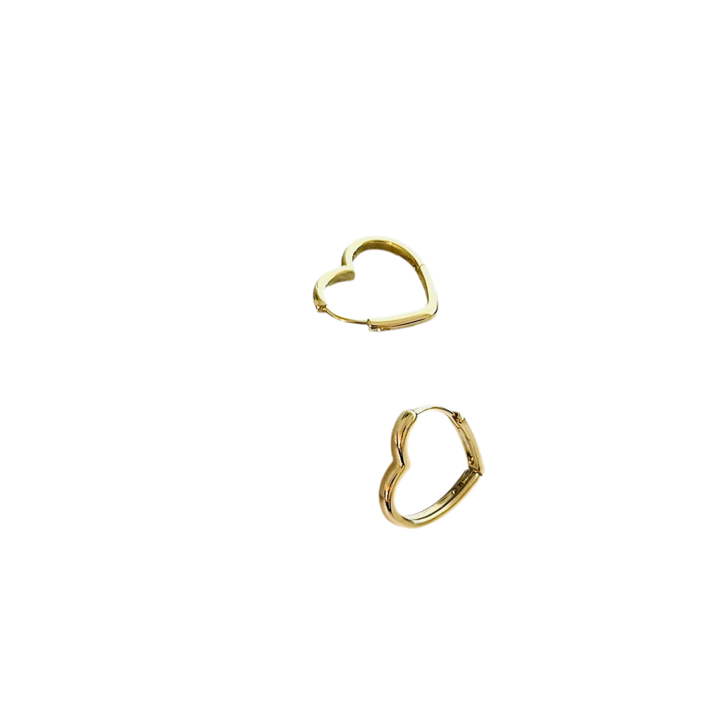 Heart Charm Earrings in 14K Gold Plating - Minimalist and Elegant