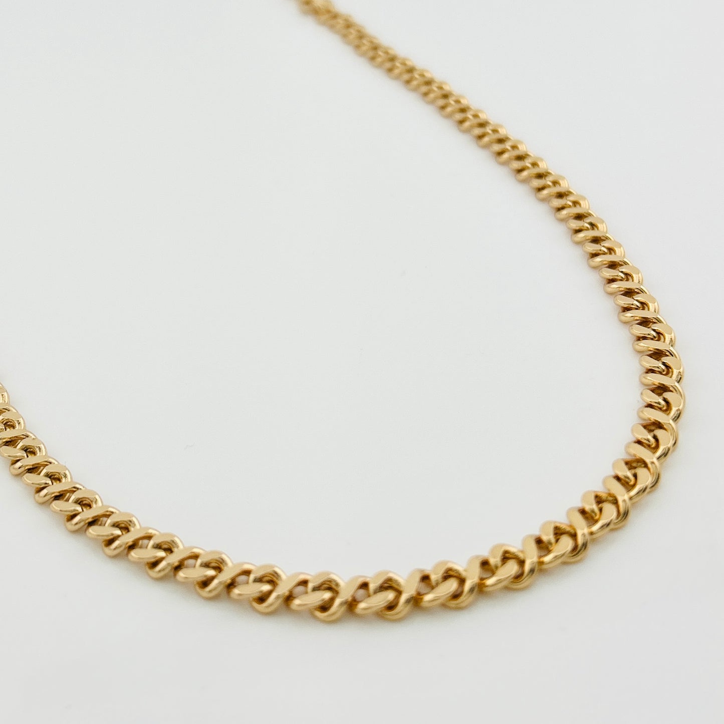 Men’s Curb Chain Necklace, 50 cm, Gold-Plated / Rhodium-Plated