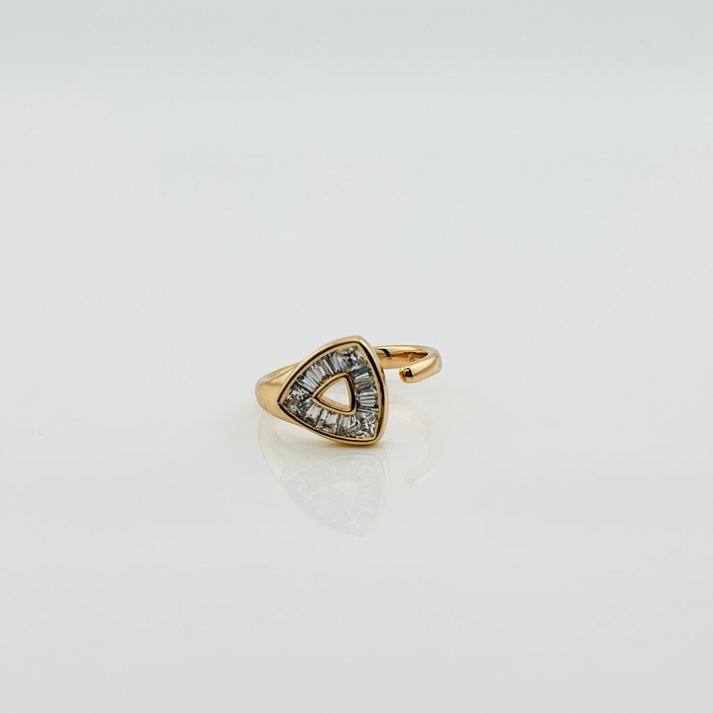 18K Gold-Plated Rings with Triangle Zircon Design