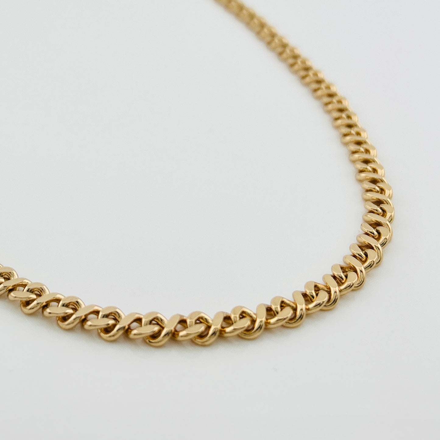 Men’s Curb Chain Necklace, 50 cm, Gold-Plated / Rhodium-Plated
