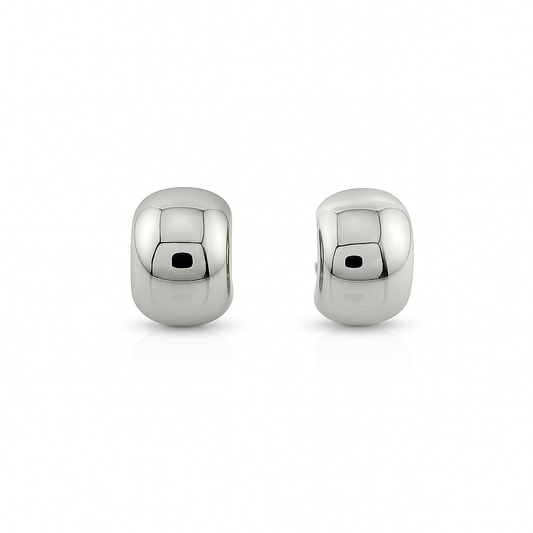 Silver-Tone Clip-On Earrings – Minimalist Non-Pierced Style