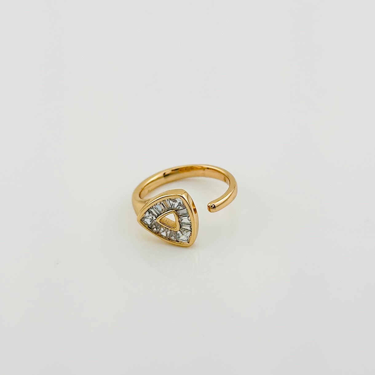 18K Gold-Plated Rings with Triangle Zircon Design