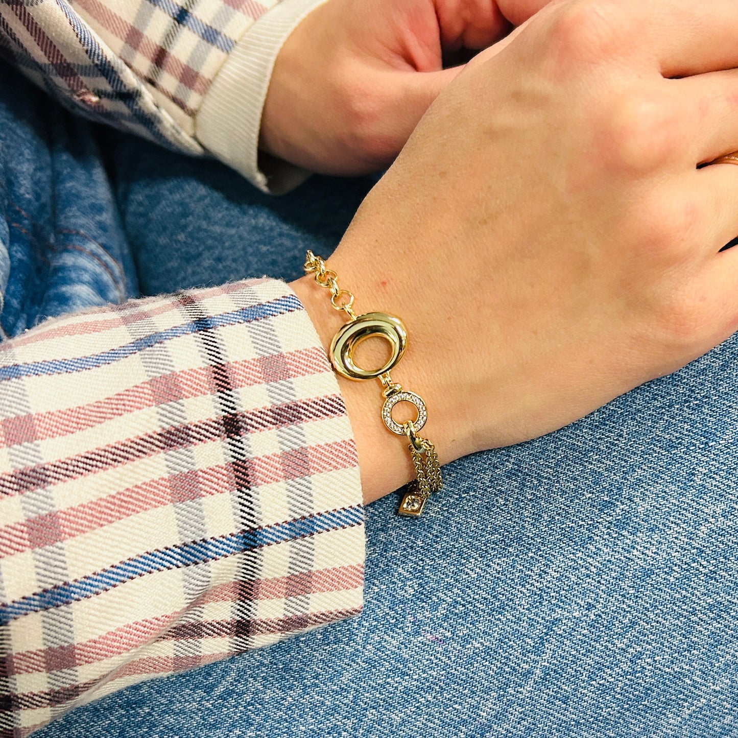 Gold Charm Bracelet with Elegant Details