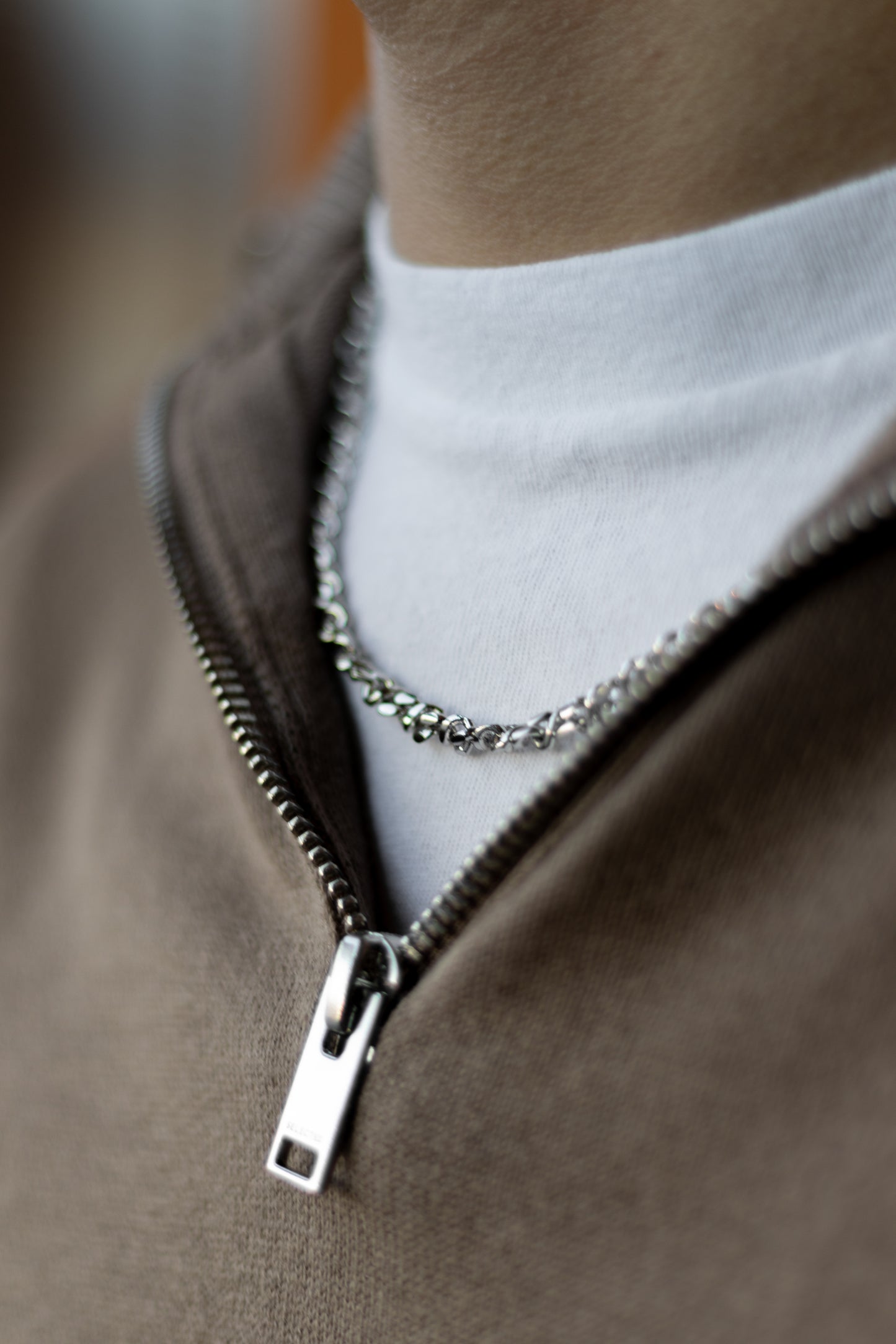 Men’s Curb Chain Necklace, 50 cm, Gold-Plated / Rhodium-Plated