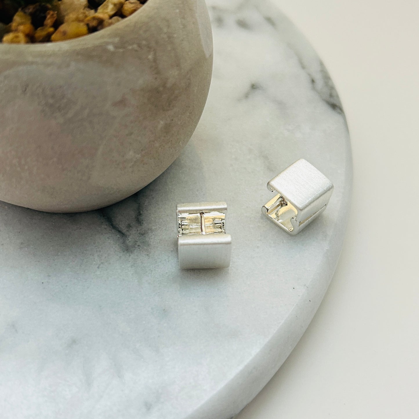 Square Stud Earrings – Modern Minimalism in Sterling Silver