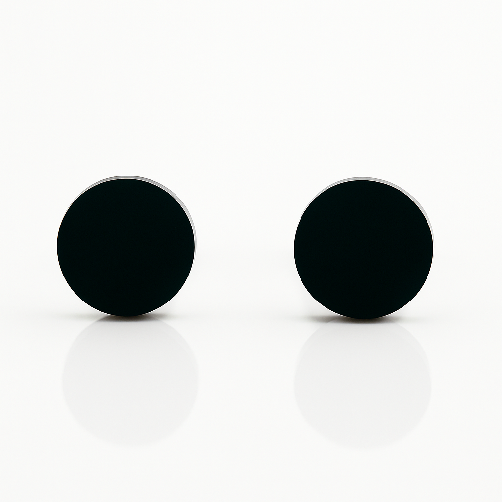Black Minimalist Stainless Steel Stud Earrings