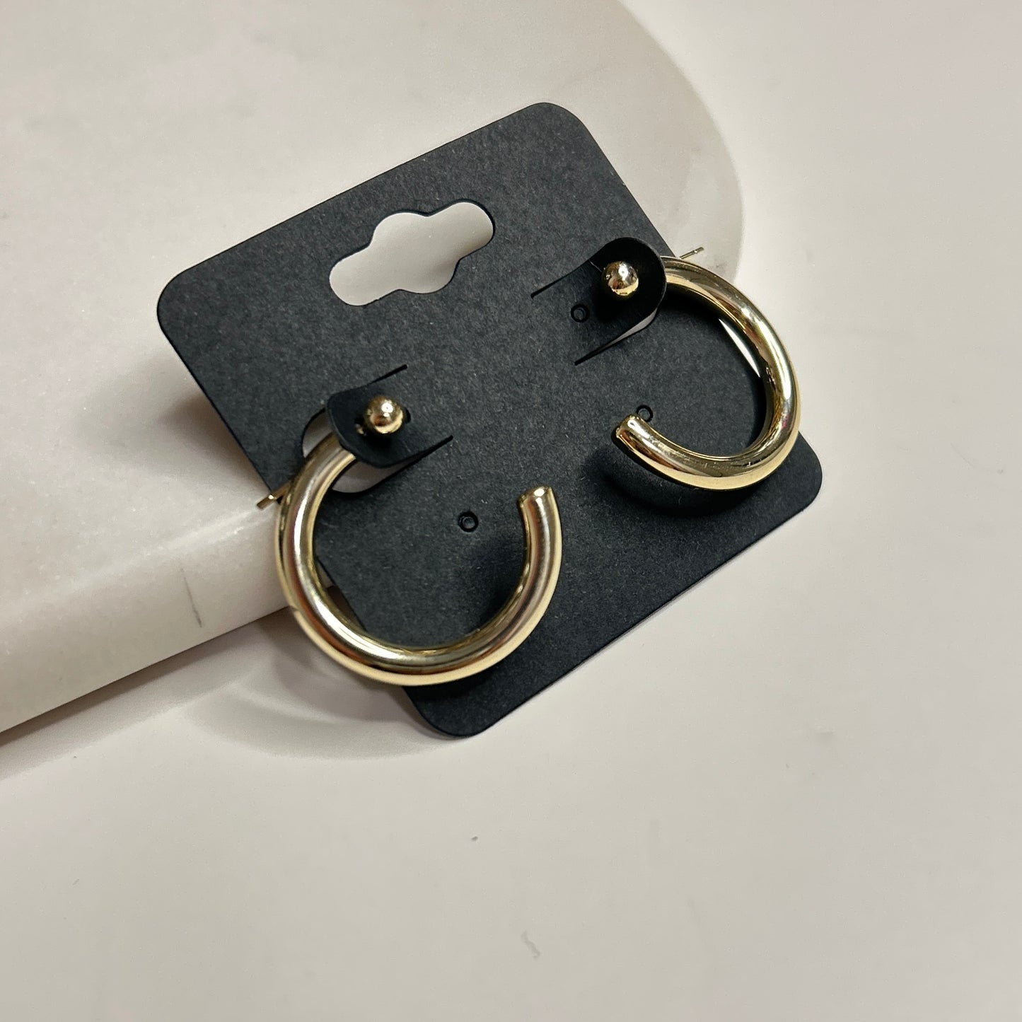 Minimalist Gold-Plated Hoop Earrings with Ball Detail