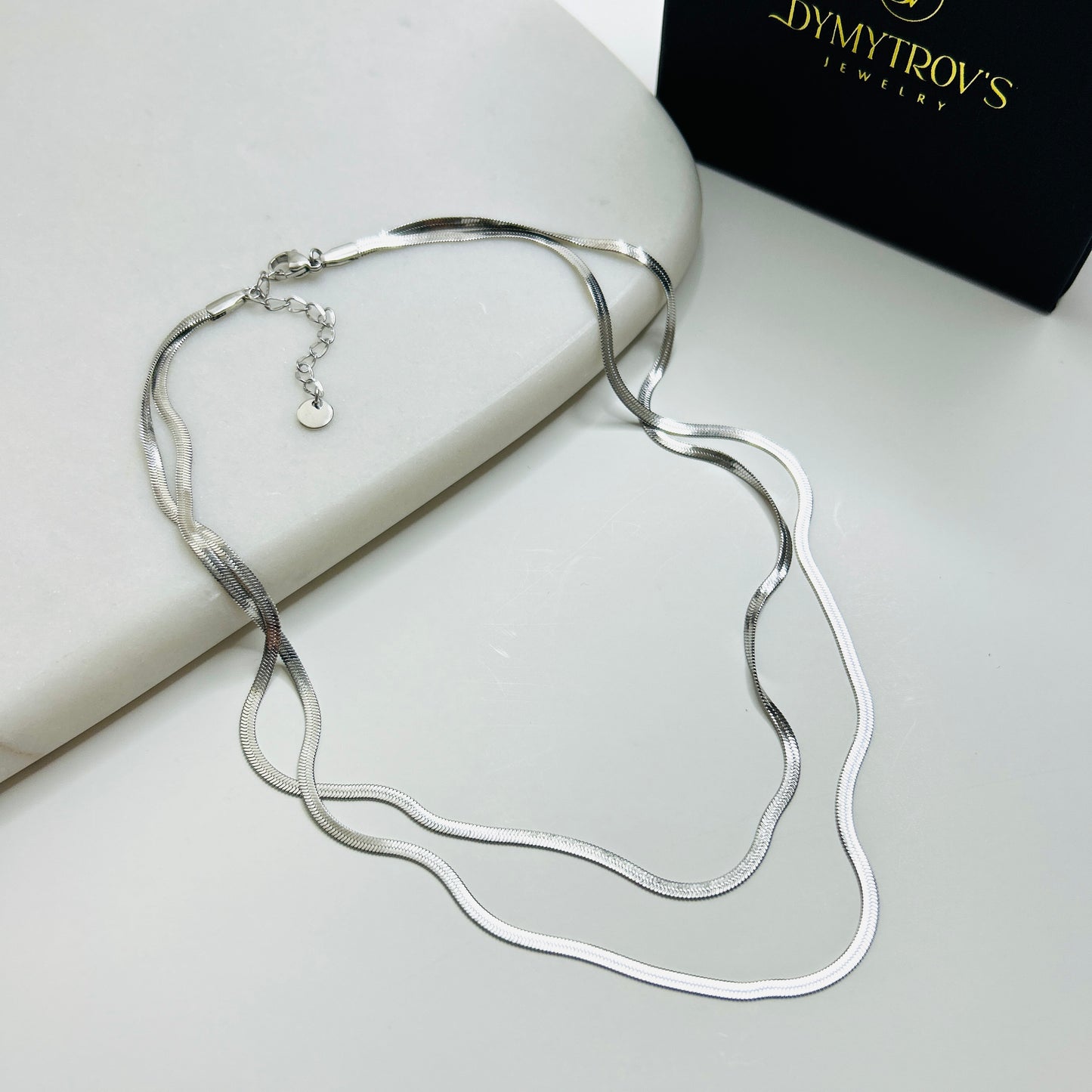 Double-Layer Stainless Steel Necklace – Minimalist and Adjustable (40/45 + 5 cm)