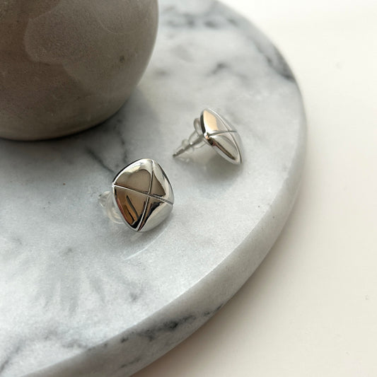 Minimalist Sterling Silver Geometric Stud Earrings