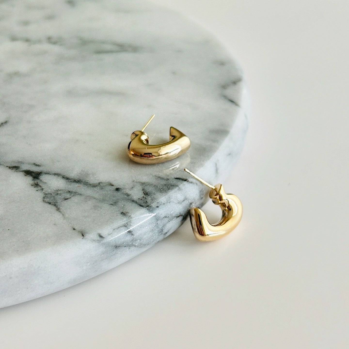 14k Gold Plated Sterling Silver Heart Earrings